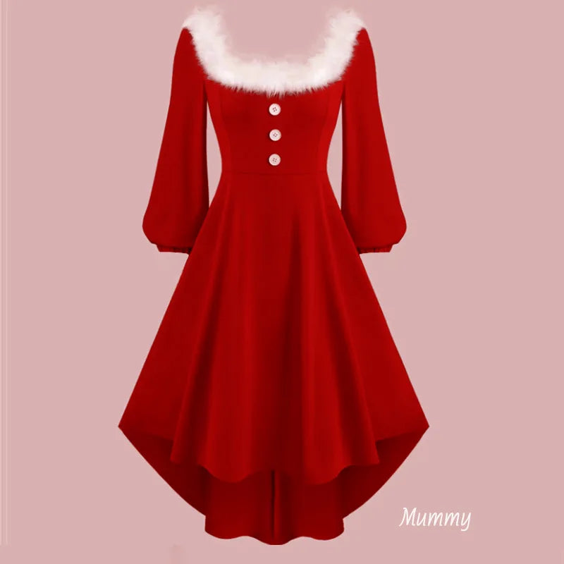 Robe De Noël Femme Imprimé Rennes - Style Cocktail Ou Casual, Col Rond, Confort Pull - Grande Taille Disponible - 3