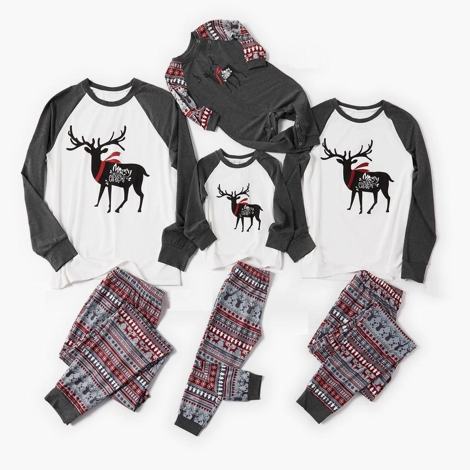 Pyjama Une-pièce De Noël Pour Couple/famille - Imprimés Festifs (rennes, Sapins) - Tissu Doux Et Respirant - 6