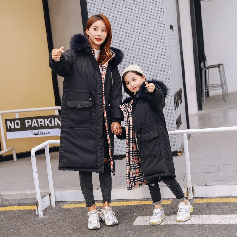 Manteau Mere Fille Noir