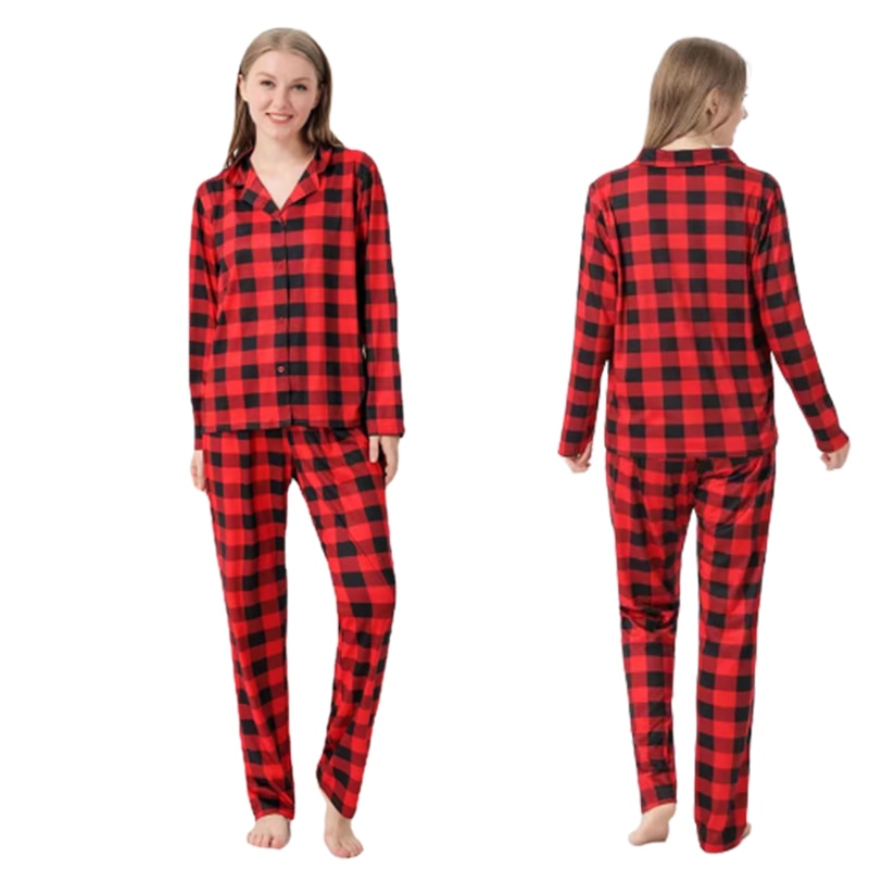 Pyjama Famille Noël à Carreaux Rouges Et Noirs – Pour Papa, Maman, Garçon, Fille Et Bébé – Chaud Et Confortable Pour Les Fêtes - 11