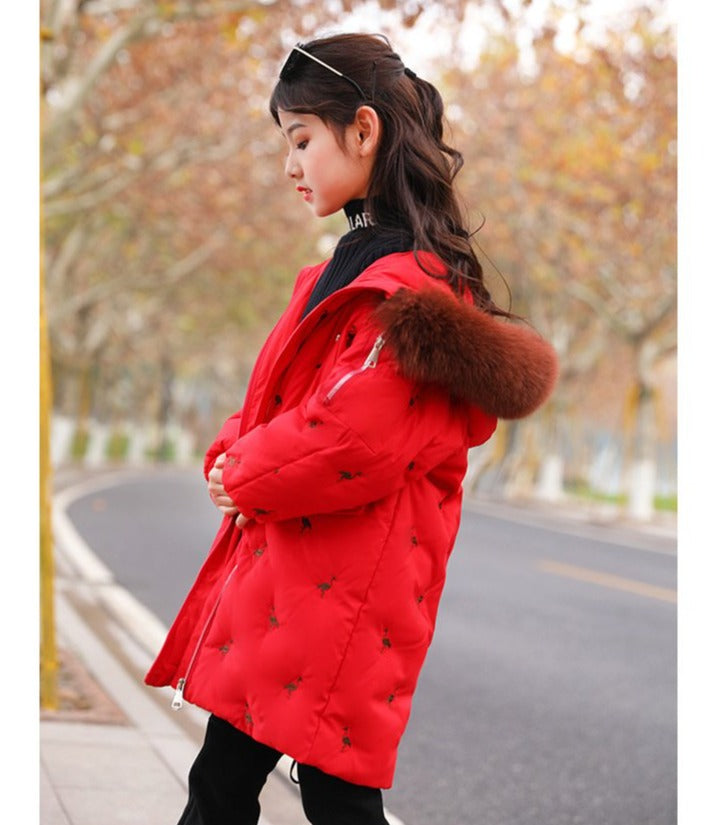 Manteau Assorti Mere Fille Rouge