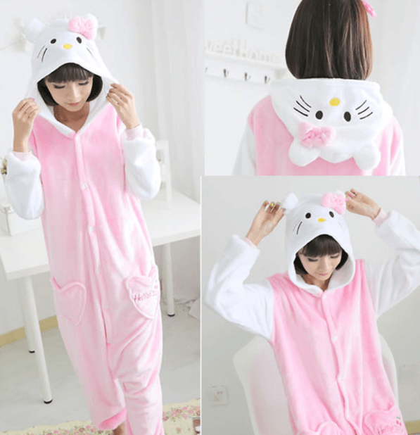 Hello Kitty Pyjama pour femme avec nœud, Multicolore. : : Mode