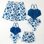 Maillot De Bain Mere Fille Bleu