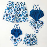 Maillot De Bain Mere Fille Bleu