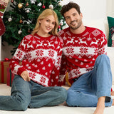 Pull de noël famille flocons de neige