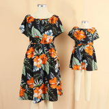 Robe Assortie Feuille de Palmier