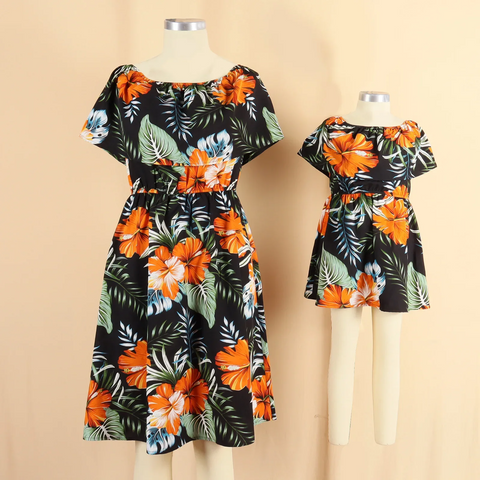 Robe Assortie Feuille de Palmier