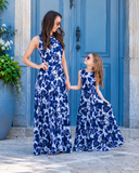 Robe Mere Fille Bleu Marine