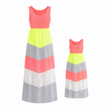 Robe Mere Fille Longue Dentelle