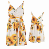 Robe Simple Mere Fille Tournesol