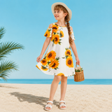 Robe Simple Mere Fille Tournesol