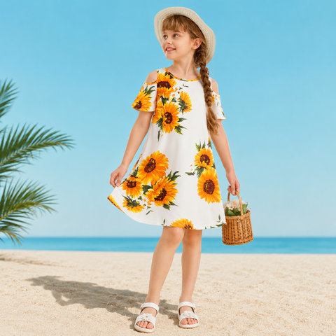 Robe Simple Mere Fille Tournesol