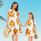 Robe Simple Mere Fille Tournesol