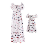 Vetements Robes Meres Filles Papillons