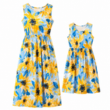 Robe Mère Fille Longue à Fleurs