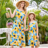 Robe Mère Fille Longue à Fleurs