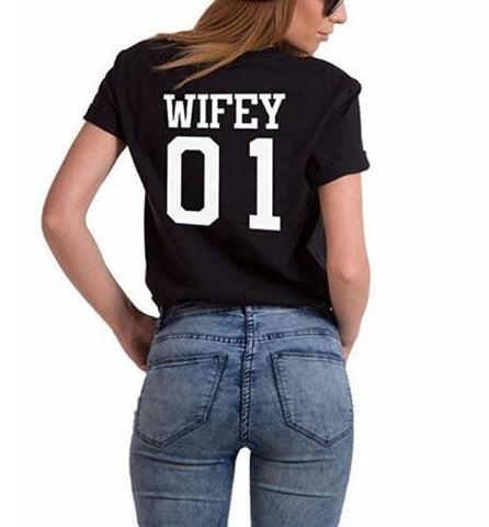 Tee shirt couple HUBBY & WIFEY - Mon Mini Moi