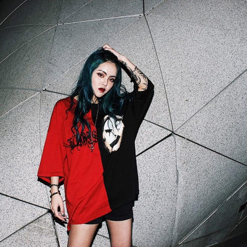 Tee shirt couple Rouge et noir - Mon Mini Moi