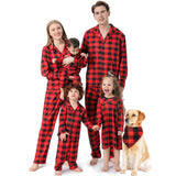 Pyjama Noel Famille Carreaux Rouge