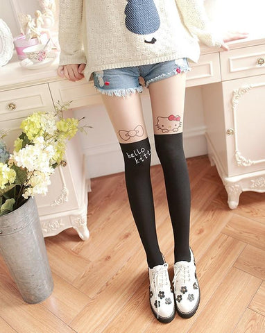 Collants Hello Kitty Noir adulte - Mon Mini Moi Collants warm wind beautiful sunshine Farkashazy Reka Store 