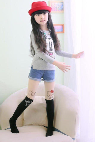 Collants Hello Kitty Noir enfant - Mon Mini Moi Collants et bas Cute Kids Zone 