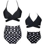 Maillot De Bain Mere Fille 2 Pieces Noir à Pois Blancs Maillot de Bain Mere Fille Mon Mini Moi 