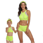 Maillot De Bain Mere Fille 2 Pieces Shorty Jaune Maillot de Bain Mere Fille Mon Mini Moi 