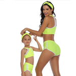 Maillot De Bain Mere Fille 2 Pieces Shorty Jaune Maillot de Bain Mere Fille Mon Mini Moi 