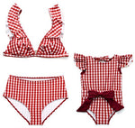 Maillot De Bain Mere Fille Style Retro Rouge Maillot de Bain Mere Fille Mon Mini Moi 