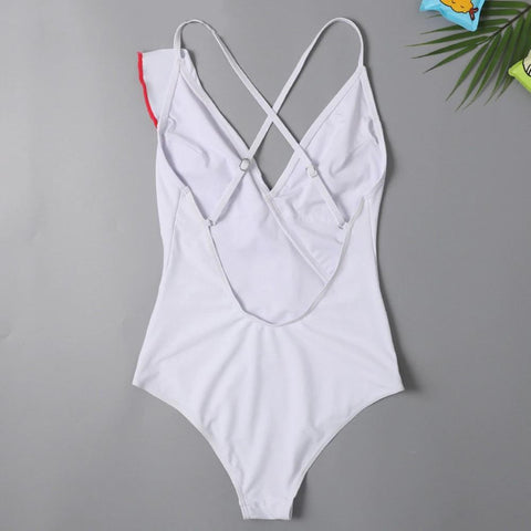 Maillot De Bain Mere Fille Une Piece Blanc à Volant Maillot de Bain Mere Fille Mon Mini Moi 