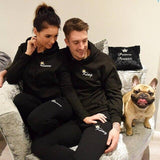 2018 Autumn Matching Couple Casual Tracksuits Women Men King Queen Print Hooded Hoodies and Pants Suits Lover Christmas Gifts Tenue Couple Mon Mini Moi 