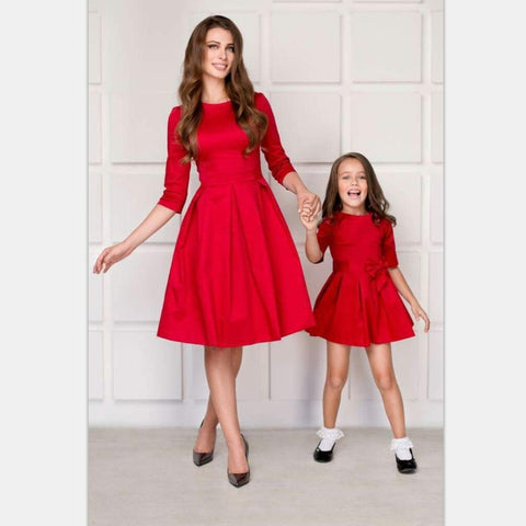 1 multi-saison mi-longue manches 3/4 (cocktail soirée) - Robe Ceremonie Mere Fille Assortie Robe Mere Fille Mon Mini Moi 