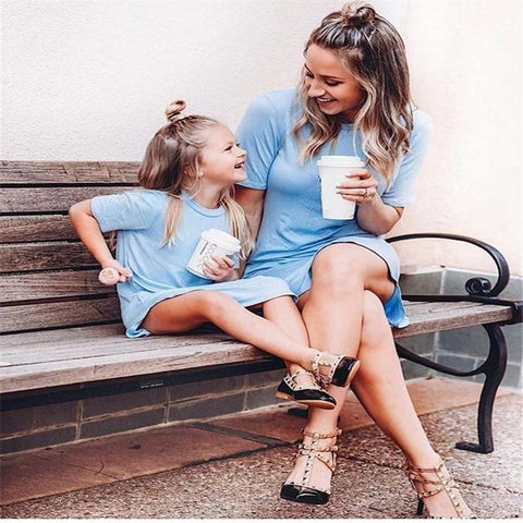 Robe Mere Fille Identique Bleue Robe Mere Fille Mon Mini Moi 