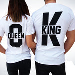 Short Sleeve T Shirts Women Men 2018 Summer New Tops King Queen Casual Loose Couple Clothes White Matching Lovers Unisex T-shirt T Shirt Couple Mon Mini Moi 