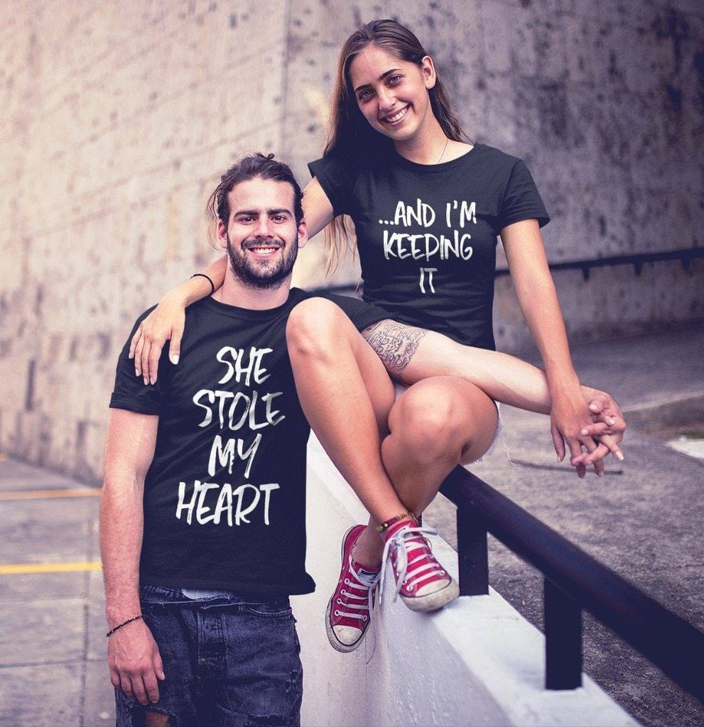 Duo de T-shirt couple personnalisé - My Pretty Little Store
