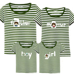 T Shirt Famille Assorti Raye Vert T Shirt Assorti Mon Mini Moi 