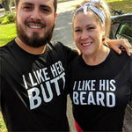 2019 NEW Valentine Gifts Couple Matching T-shirt Funny Letter BEARD BUTT Sweet Lovers Brand Tops Short Sleeve Basic O Neck Tees T Shirt Couple Mon Mini Moi 