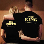 2017 King Queen T Shirt Couple Clothes Shirts Femme Summer Casual O-neck Short sleeve Back letter print Top Lovers High Quality Pull Couple Mon Mini Moi 