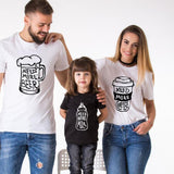 Tee Shirt Famille Assorti Blanc - Need Beer T Shirt Assorti Mon Mini Moi 