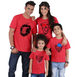 Tee Shirt Famille - Lion T Shirt Assorti Mon Mini Moi Rouge Papa M 
