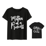 Tee Shirt Mere Fille Noir Princess & Queen T Shirt Assorti Mon Mini Moi 