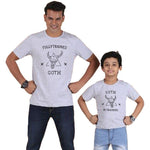 Tee Shirt Pere Fils Gris - GOTH T Shirt Assorti Mon Mini Moi 